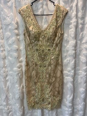 Sue Wong gold beaded dress